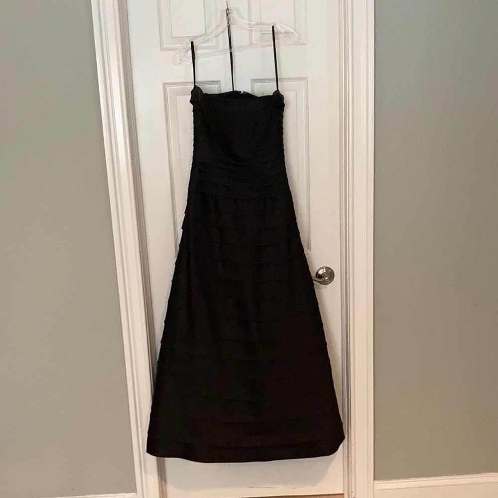 Custom strapless black gown